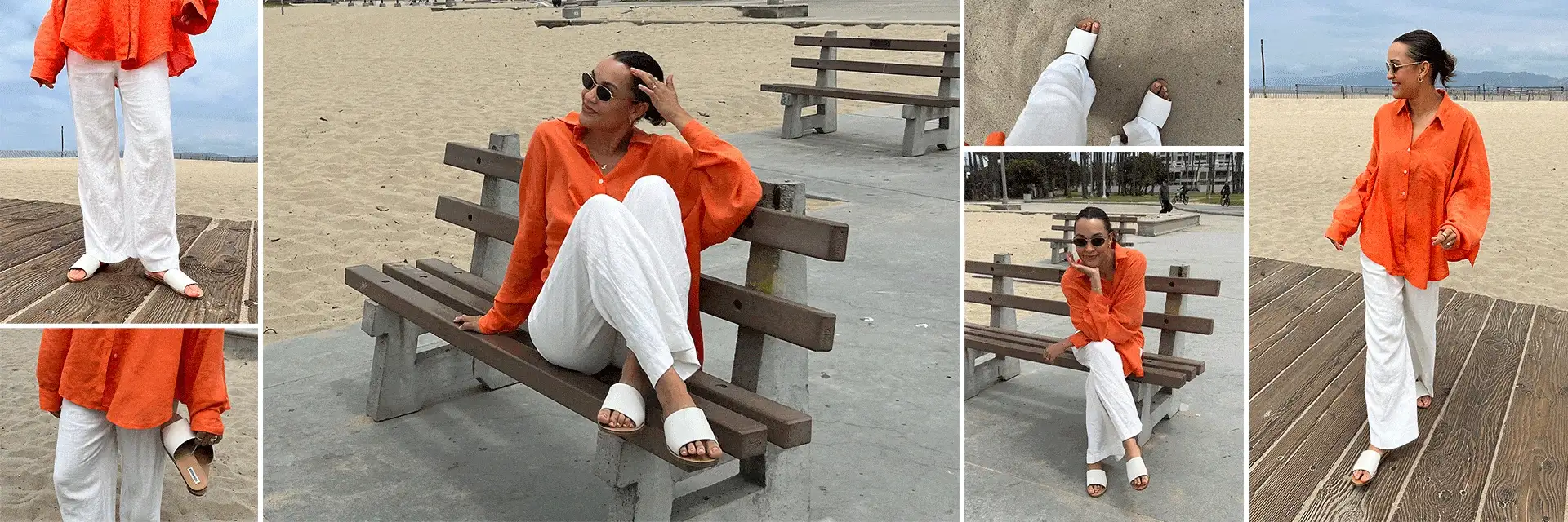 Day at the Beach - We adore slide sandals for their comfortable and easy-to-walk-in design—ideal for sunny beach days in versatile neutral colors that easily match any summer look.