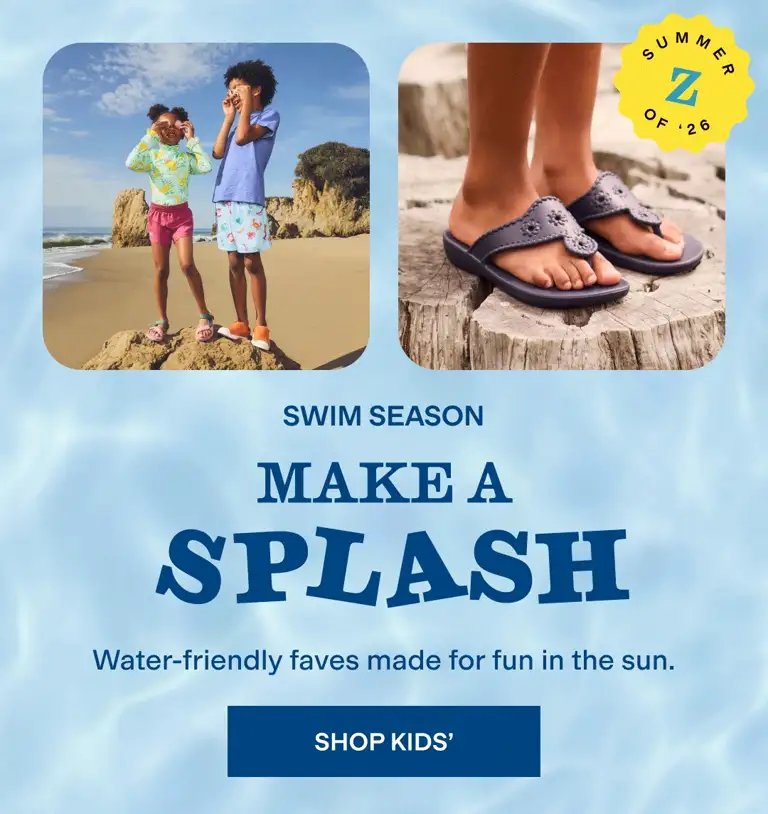 Swim Season
Make a splash
Water-friendly faves made for fun in the sun.
Shop Kids'